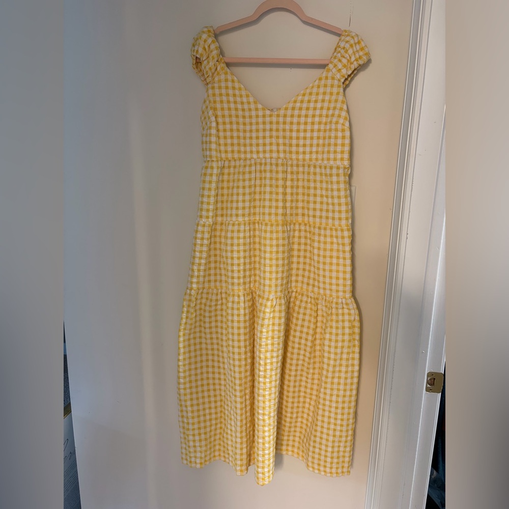 Yellow Gingham Maxi Dress - Picture 3 of 5